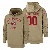 San Francisco 49ers Customized Nike Tan Salute To Service Name & Number Sideline Therma Pullover Hoodie,baseball caps,new era cap wholesale,wholesale hats